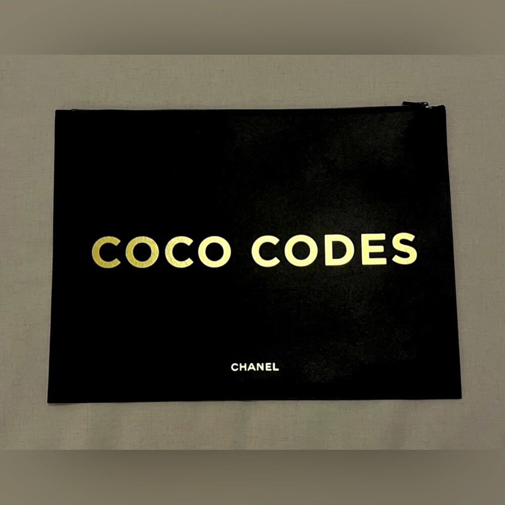 Black Chanel ‘Coco Codes’ Zipper Pouch 💞
